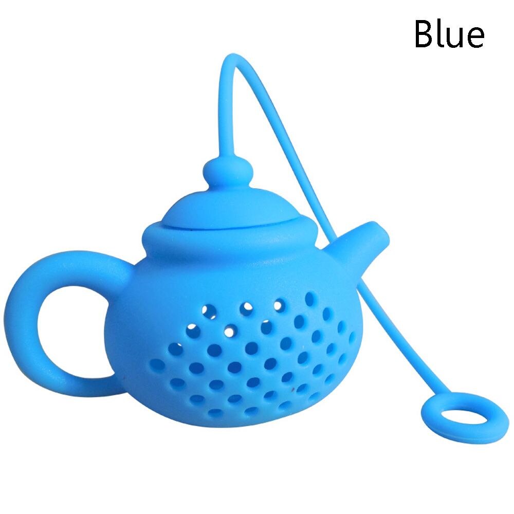 Teapot/Fish/Poop Shaped Tea Infuser Strainer Silicone Tea Bag Leaf Filter Diffuser Kitchen Gadget Teaware Accessories: blue