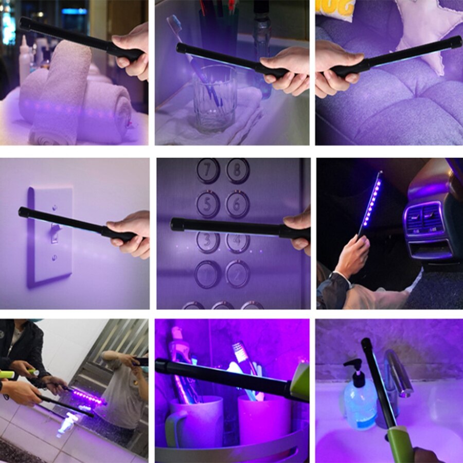 Portable Single Tube Handheld UVA Ultraviolet Lamp Plant Growth Lamp (USB)-Black