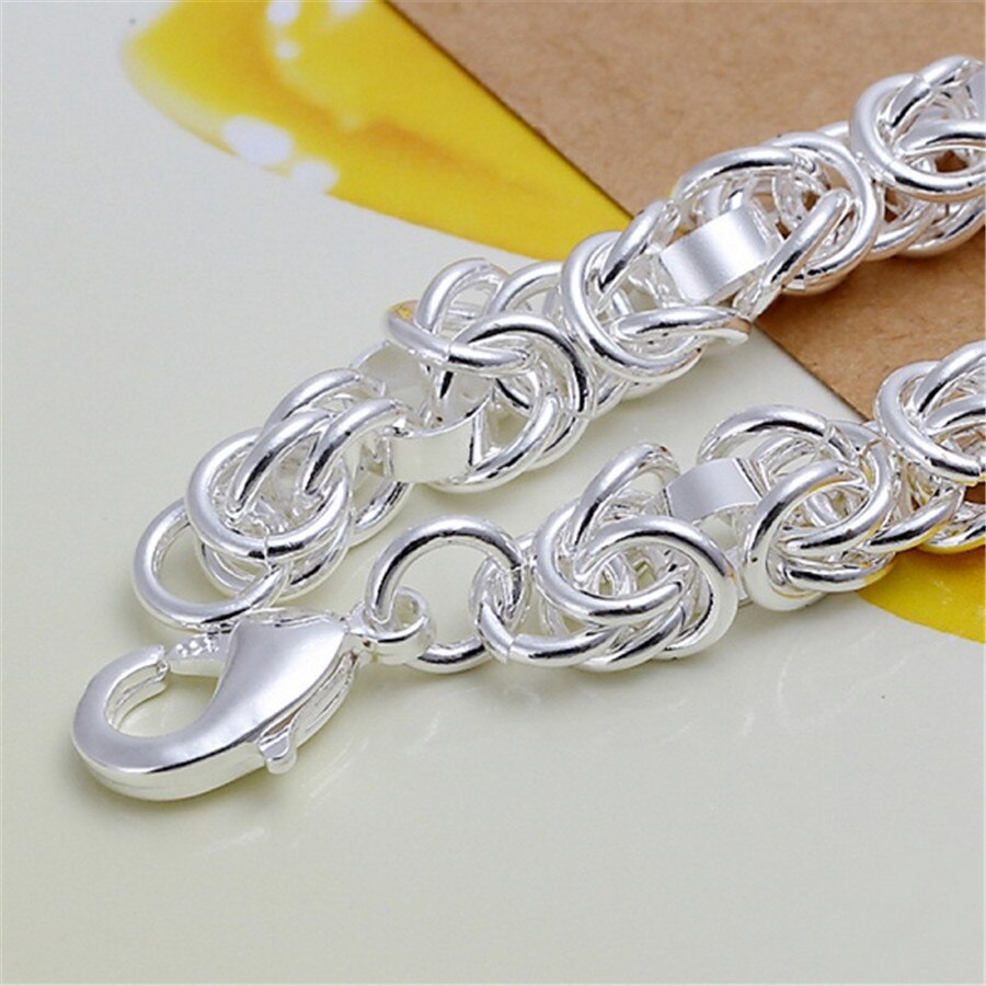 Bracelets en argent pour femmes et hommes, chaîne noble, bijoux à la , de fête de mariage, de noël, H073