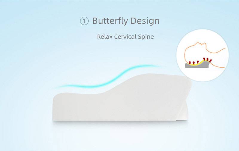 Hinsides sky sommerfugl form naturlig latex pude sengetøj livmoderhalsen rygsøjler massage pude hals bundet hoved sundhedspleje