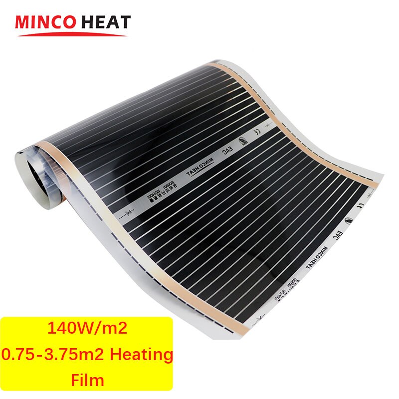MINCO WÄRME Infrarot Heizung Film 50cm Breite 140W/m2 Boden Heizung Film Südkorea Fußbodenheizung Warme Matte 0,75-3,75 m2 Heizung Film