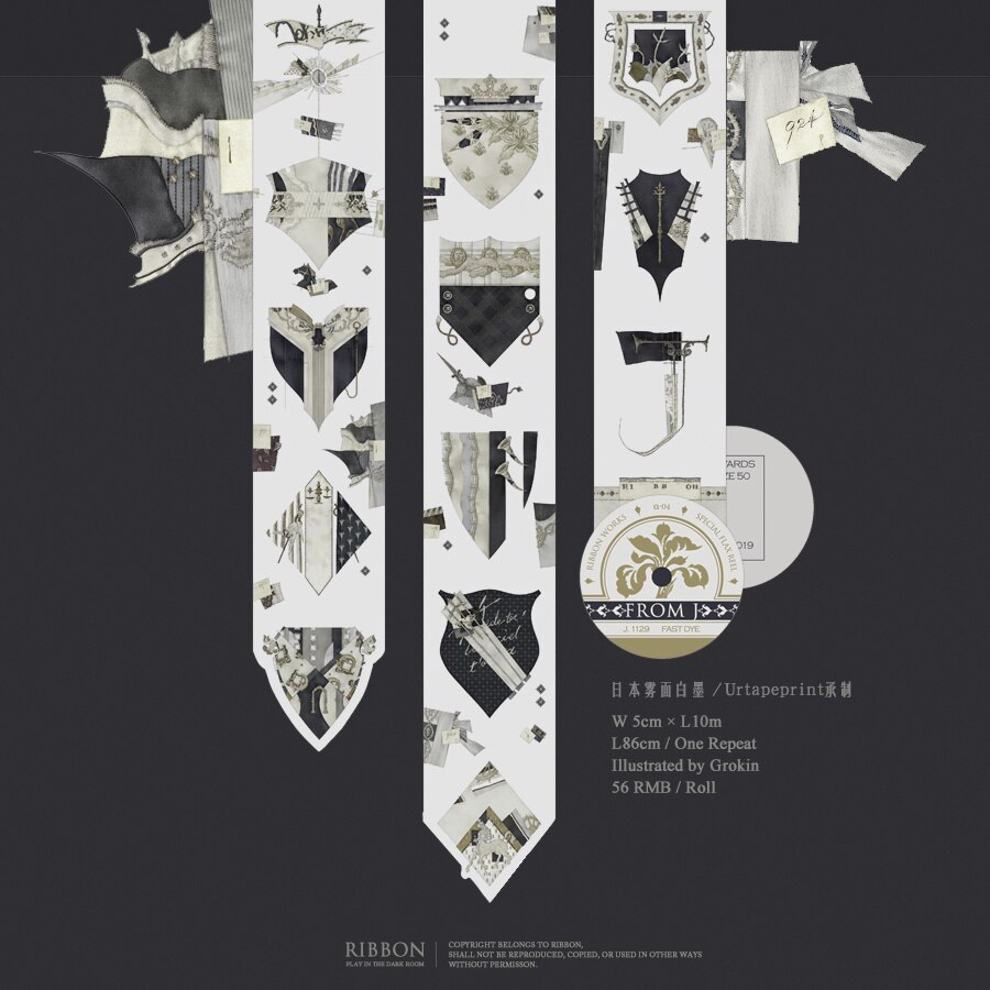 Dudu Washi Tape Sample Loop Lint Complete Set Stille Fuga/Slapen Portret/Paradox Hart/Model World Jongen meisje: From j 86cm