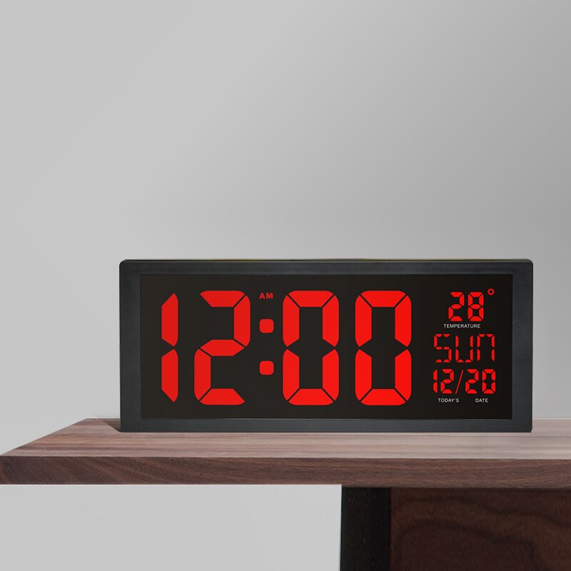 Electronic LED Wall Clock Large Screen Clocks With Calendar Thermometer Week Electronic Digital Wall Desk Clock for Home Decor