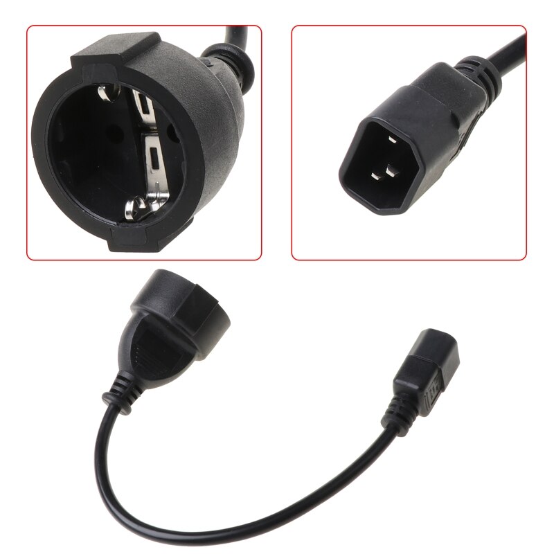Ups/Pdu Power Lead Iec 320 C14 Male Naar CEE7 Europese Vrouwelijke Adapter Kabel 35Cm T84C