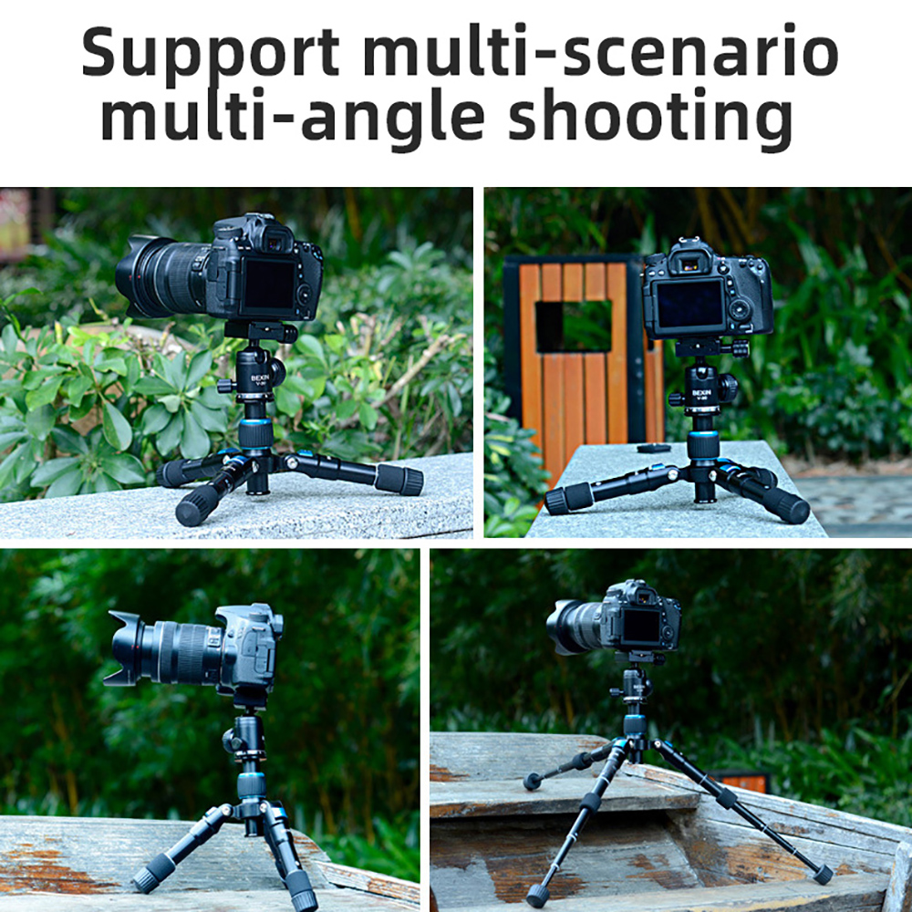 BEXIN MS02 MS08 Portable Tripode Light Travel Stand Tabletop Video Mini Tripod with 360 Degree Ball Head for DSLR Camera