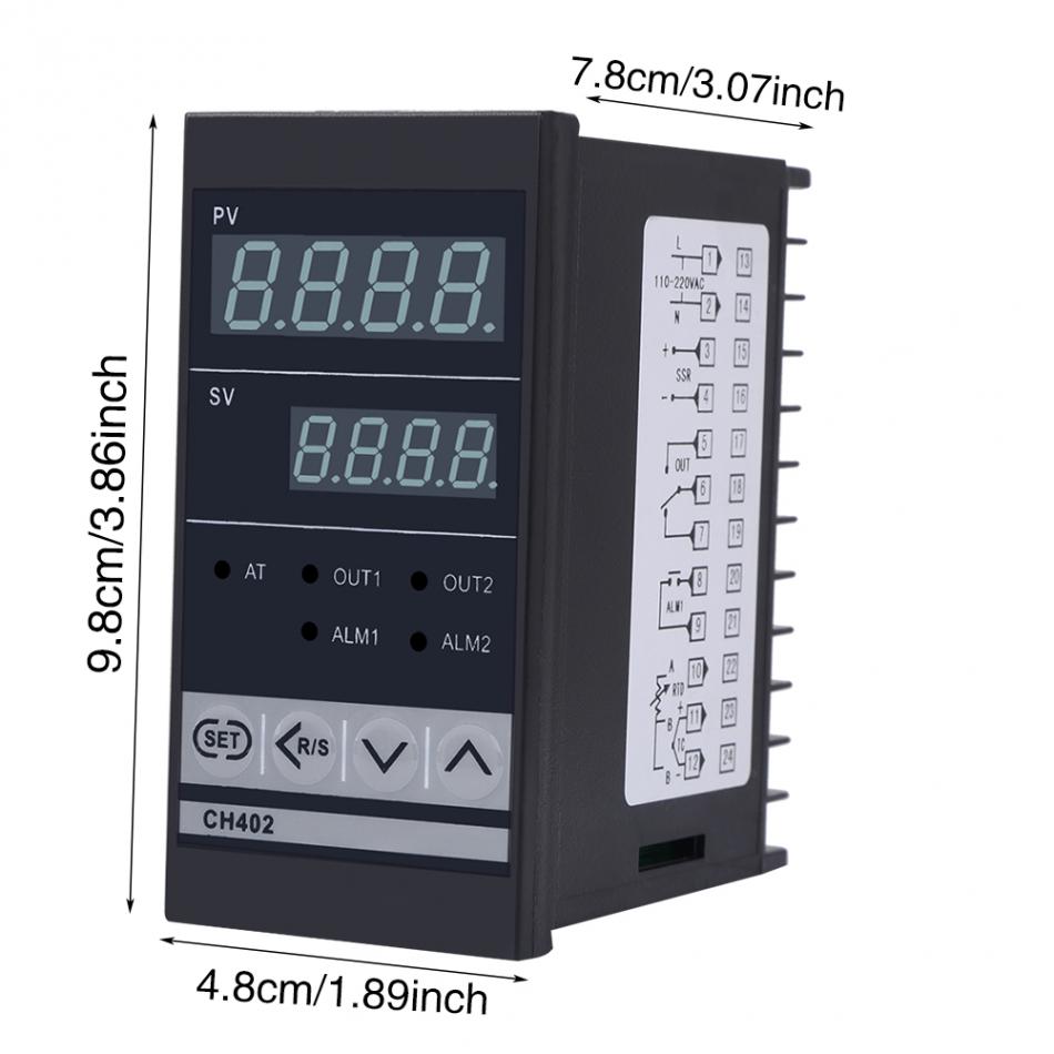 CH402 AC85-264V High Accuracy Smart PID Temperature Controller 4-20mA Thermostat Relay TC/RTD Input Assortment Fuzzy PID control