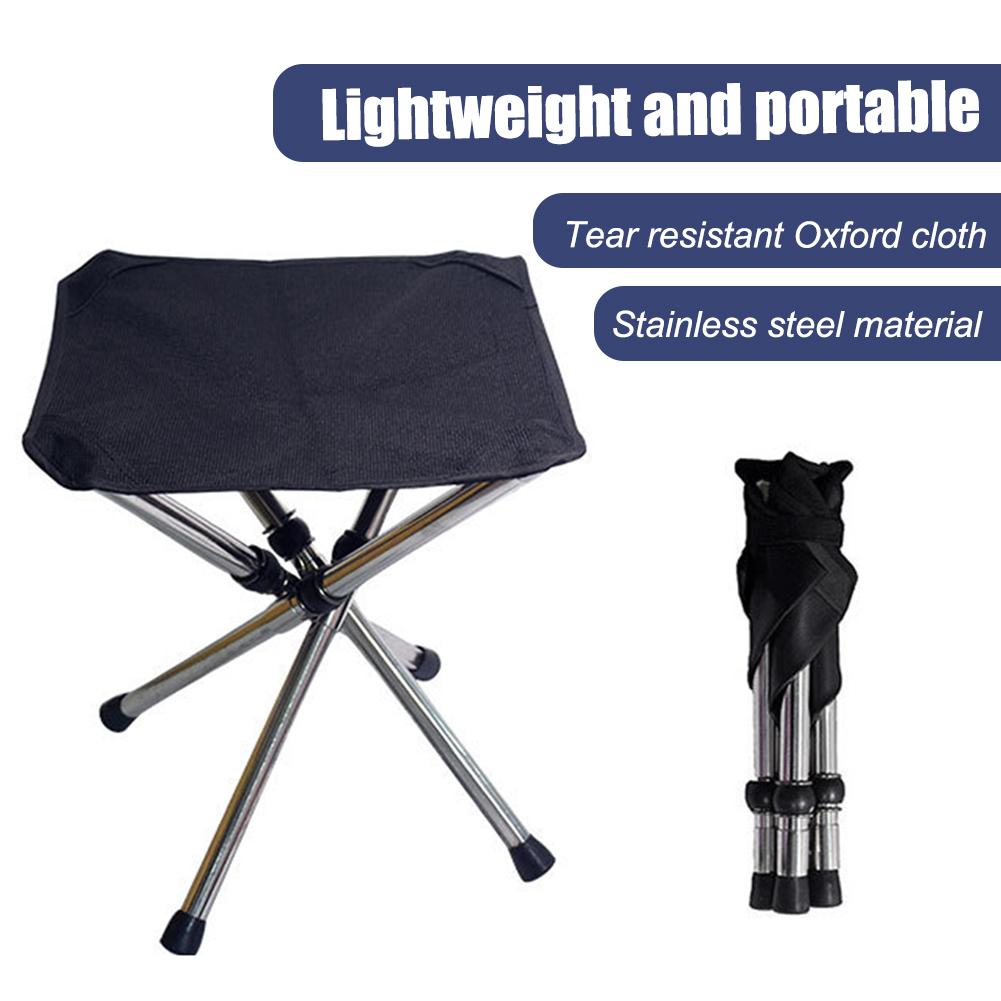 Outdoor Telescopic Stool Outdoor Portable Stainless Steel Folding Chair Camping Beach Mini Stool Fishing Chair Folding Stool