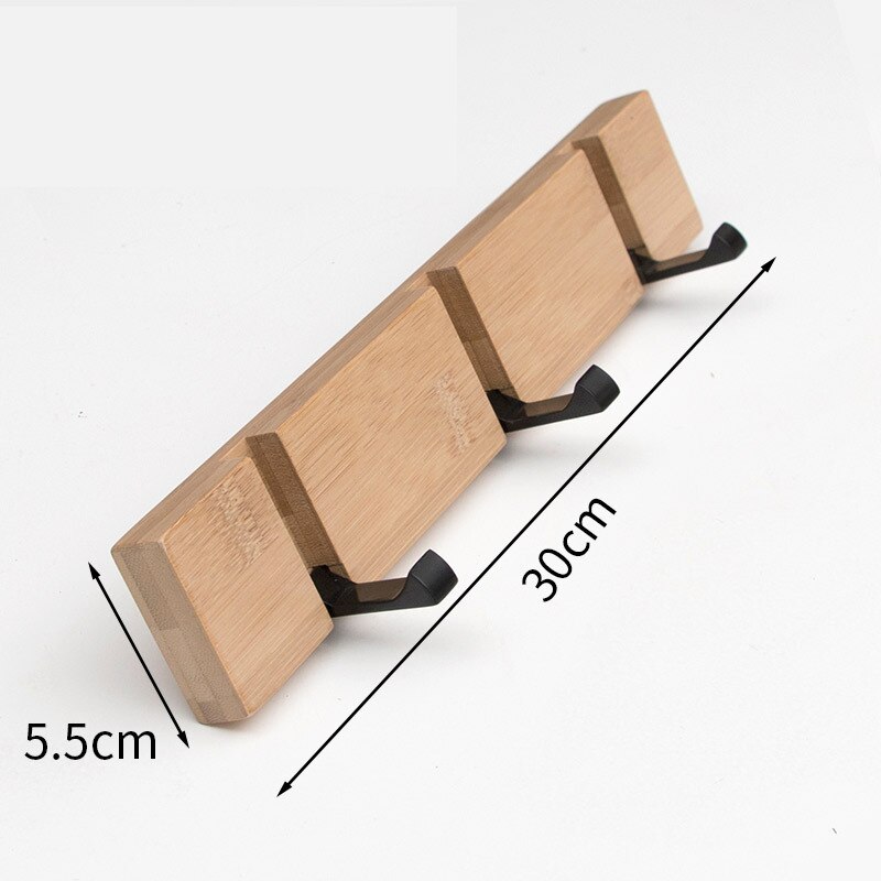 nordycki wieszak na kurtki naścienny składany wieszak wieszak na ubrania wieszak na ubrania Hiden uchwyt z hakiem Dom dekoracje organizator haki: Bamboo kolor 3 Hook