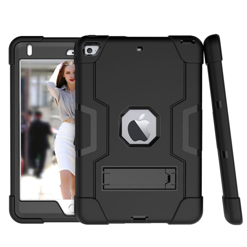 Armor Case Voor Ipad 4 3 2 9.7 Heavy Duty Silicone Tpu + Pc Hard Stand Shock Proof + screen Protector IP71: Rood