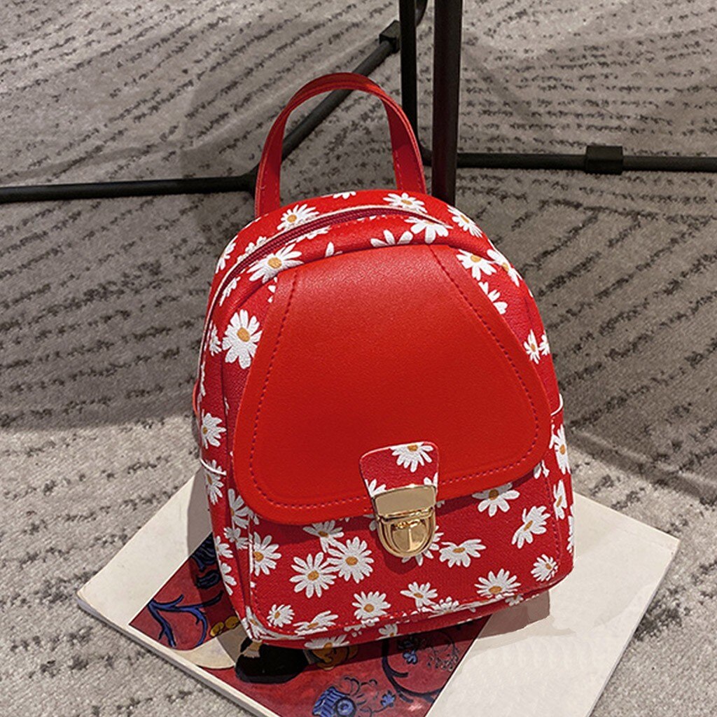 Mini rygsæk kvinder pu læder skuldertaske til teenagepiger børn lille taske kvindelige damer skole rygsæk #yj: Rød