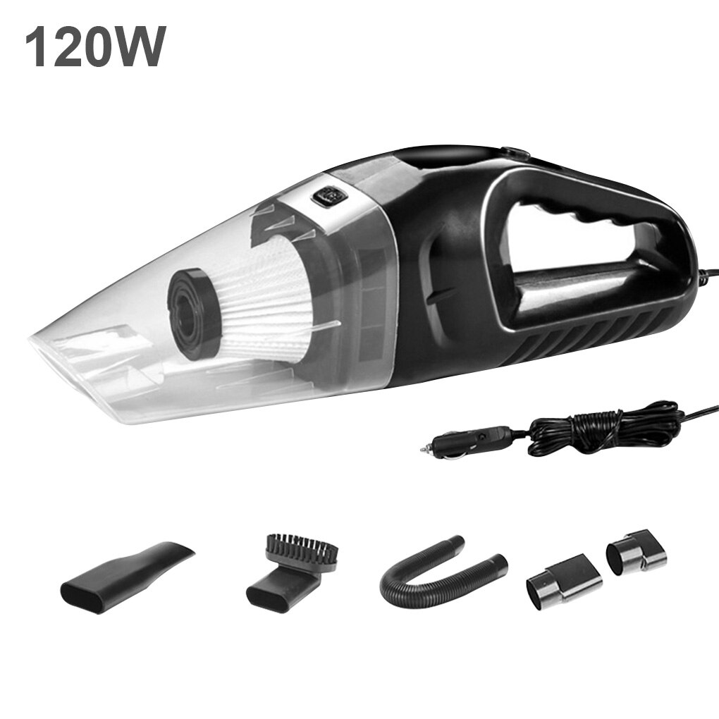 Aspirador de coche aspiradora de mano Mini aspiradora para coche Aspirateur 5Kpa poderoso aspiradoras Auto: Black 120w