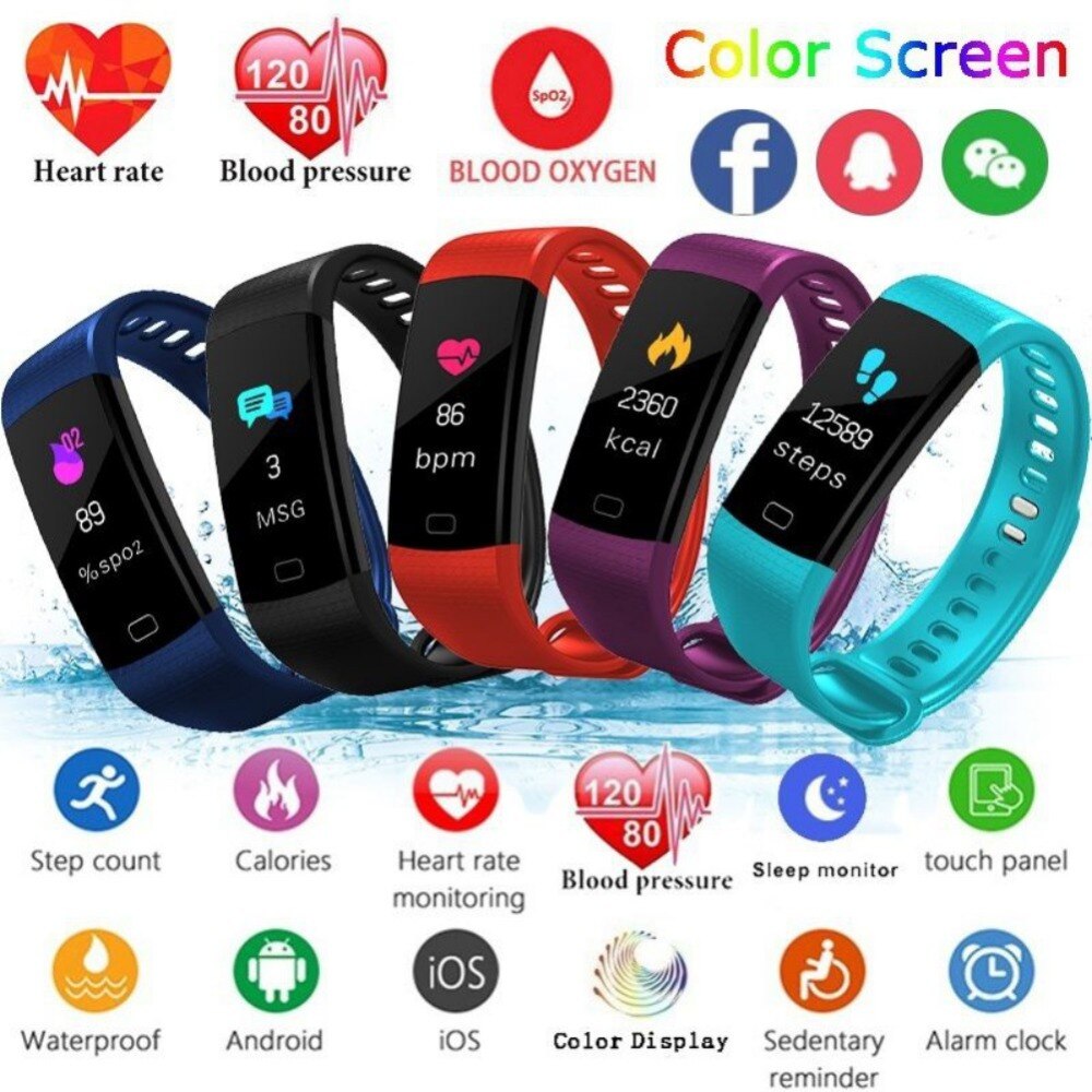 Health Tracker Smart Fitness Sport Tracker Smart Bracelet Replacement Intelligent Wristband Heart Rate Blood Pressure Monitor