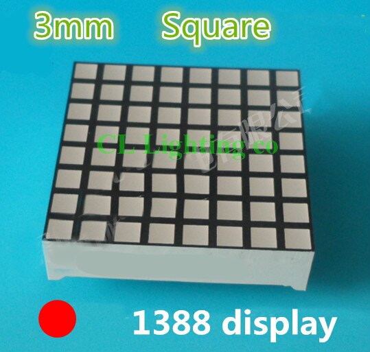 3mm LED Dot Matrix Display 16pin 8x8 3mm Red Common Anode led matrix 8*8 Square digital tube
