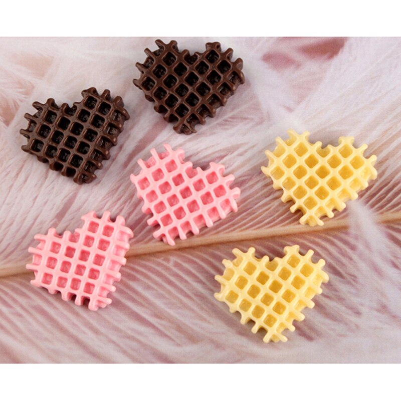 10x Cute Love Biscuits Mobile Phone Shell Crystal Mud DIY Resin Accessories