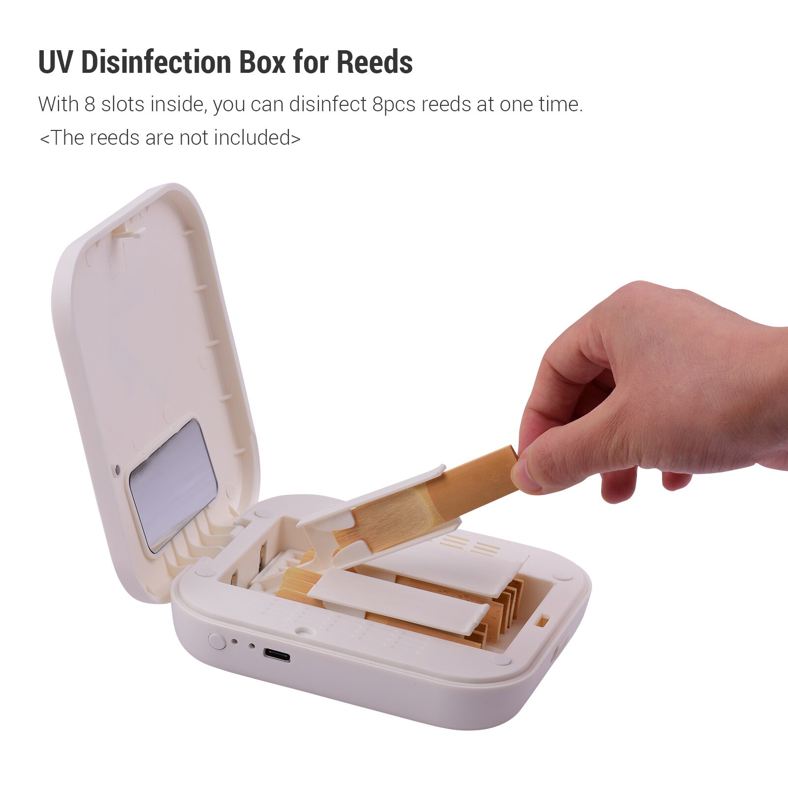 Portable UV Sanitizer Box - UV Light Sterilizer for Saxophone Clarinet Reed Holder