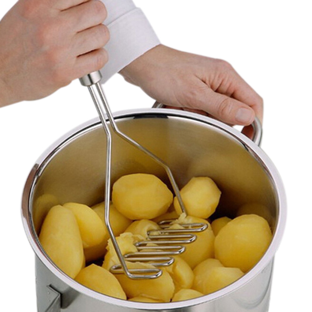 Stainless Steel Wave Shape Potato Masher Tool Kitchen Bar Potatoes Crusher Crushing Tool Kitchen Helper On QE