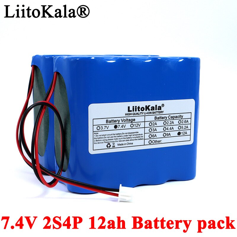 Liitokala 7.4V 18650 Lithium Battery Pack 2S 6ah 9ah Fishing LED Light Bluetooth Speaker 8.4V Emergency DIY batteries with PCB