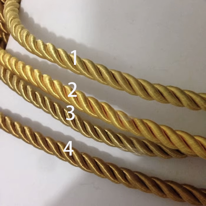 10m Gold Cord 10mm Braided Twisted Silk Ropes Honor Cord Twisted Cord Decorative Rope Soft Polyester Silk Ropes for Sewing: 3mm / antique silver