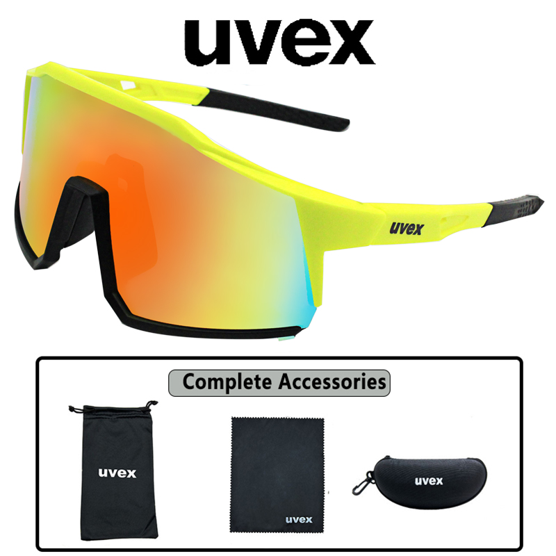 UVEX Fahrradbrille für Herren und Damen, Jugend, rosa, Sport-Sonnenbrille, UV-Schutzbrille für Baseball, Reiten, Laufen, Fahren: Gelb