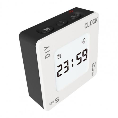 Temporizador de gestión del tiempo, alarma pequeña de tamaño pequeño, práctica, bricolaje, amplia aplicación para la Oficina: Black