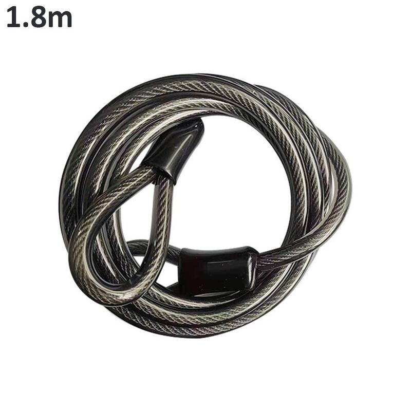 Bicycle Alarm With Leather Rubber Coated Plastic Wire Way Wire Rope Wire Lock Safety Bicycle Lock Anti-theft Rope B3c2: Default Title