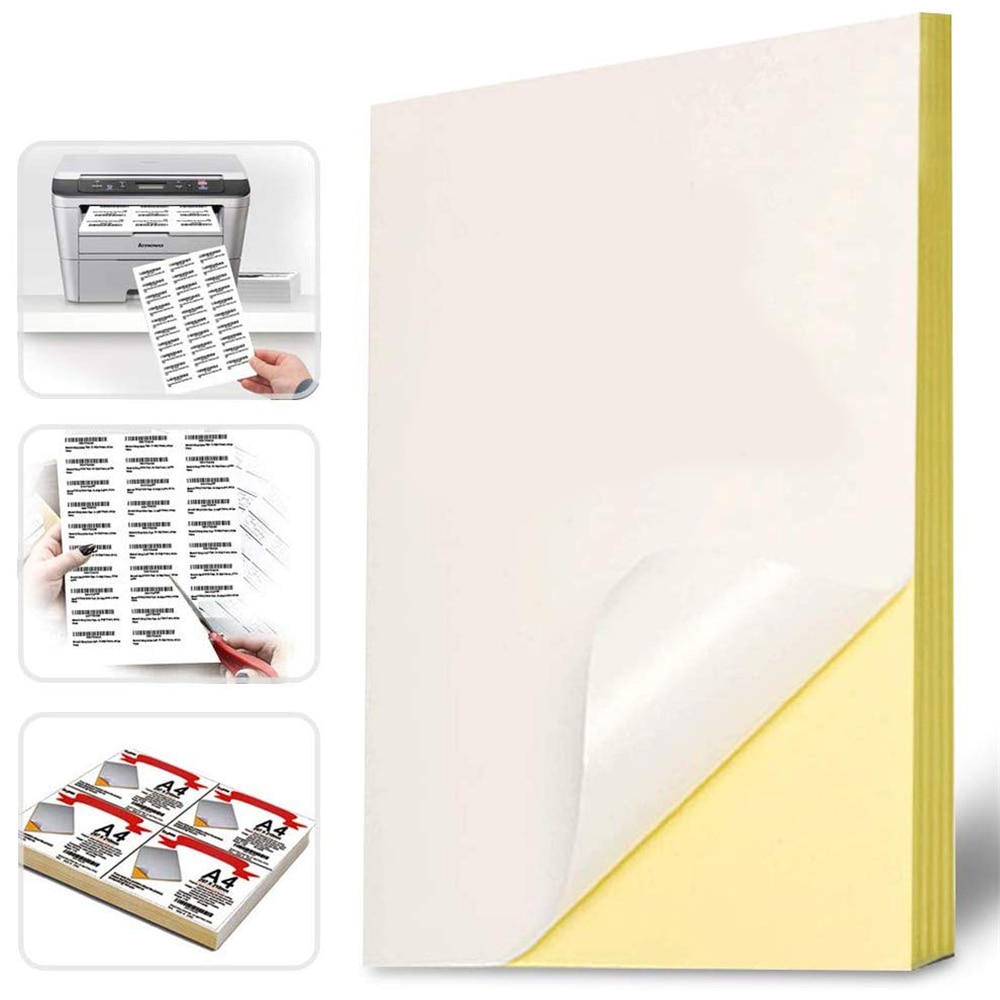 A4 Label Paper Self Adhesive Sticker For Printer Address Labels Waterproof 5 sheets/pack