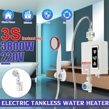 Bathroom Instant Water Heater with Shower Head Home Shower Water Heaters LCD Digital Temperature Display 3-second Fast Heat