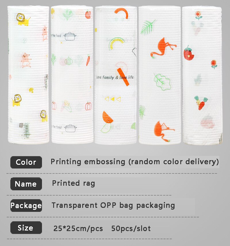 Kitchen paper towel lazy rags wet and dry dual-use household cleaning oil-free dish towels disposable cleaning cloth