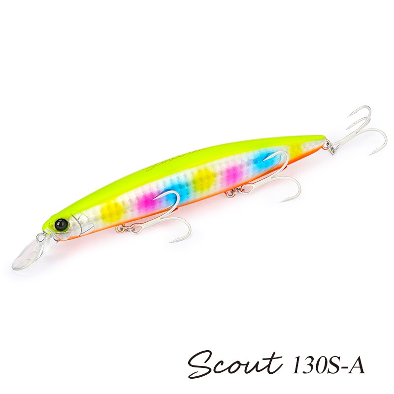 TSURINOYA 130S-señuelo de pesca de pececillo que se hunde, SCOUT, 130mm, 24g, fundición larga, lengüeta de lubina, cebos duros artificiales grandes para pesca en el mar: Blanco