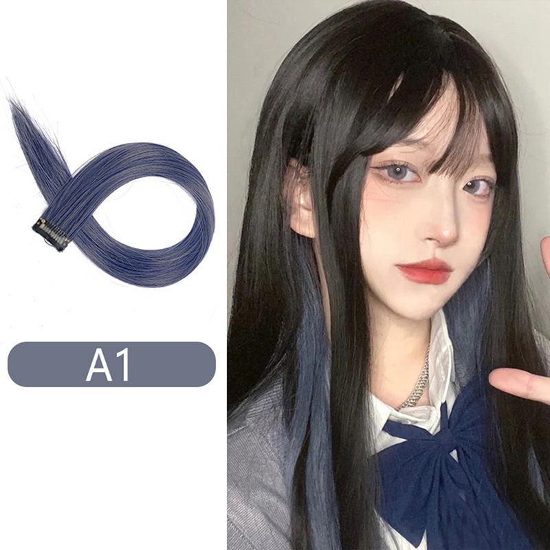 Clipe De Extensão Do Cabelo No Hairpiece, Long Straight Hanging Ear Wig, Extensões Sintéticas Acessórios, 60cm: YELLOW