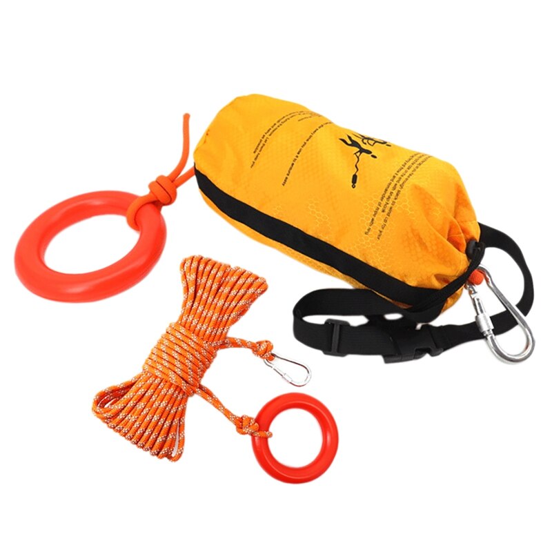 Cuerda reflectante con bolsa de transporte para rescate en agua, cuerdas de rescate de flotación para kayak, kayak, pesca en hielo: Default Title