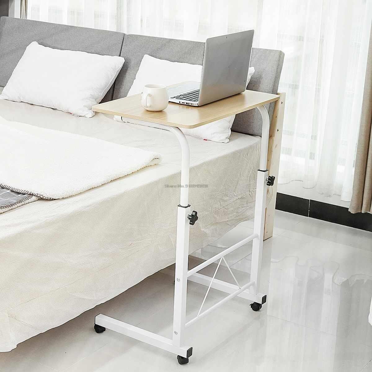 Removable Computer Desk Table Adjustable Portable Laptop Stand Desk Rolling Bedside Sofa Laptop Notebook Table Home Furniture