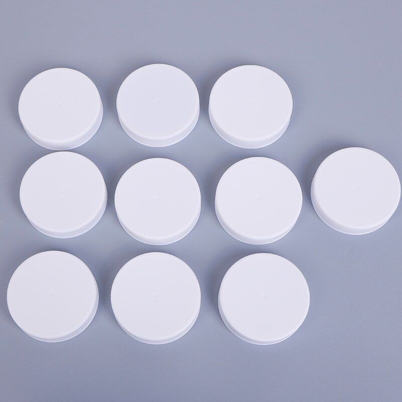 70mm vita plastflaskhättor läcksäkra plastkopplock för vanligt munlagringsflaskburklock 10 st/lot