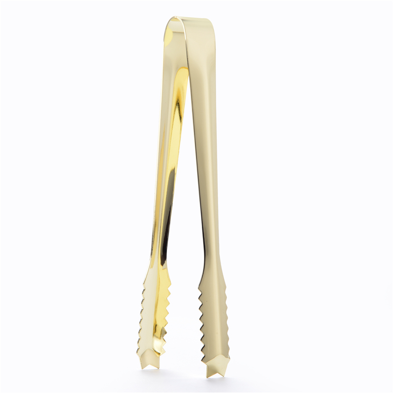 Pinza de hielo de acero inoxidable Premium 18/8 con dientes, 165mm/50g, utensilios de bar/herramientas Premium, herramientas de cóctel: Golden Plated