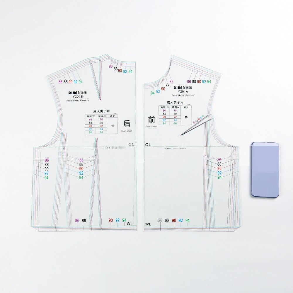 Modèle de Prototype de vêtements pour hommes, règle de à grande échelle pour femmes, outil de fabrication de motifs, 1:1