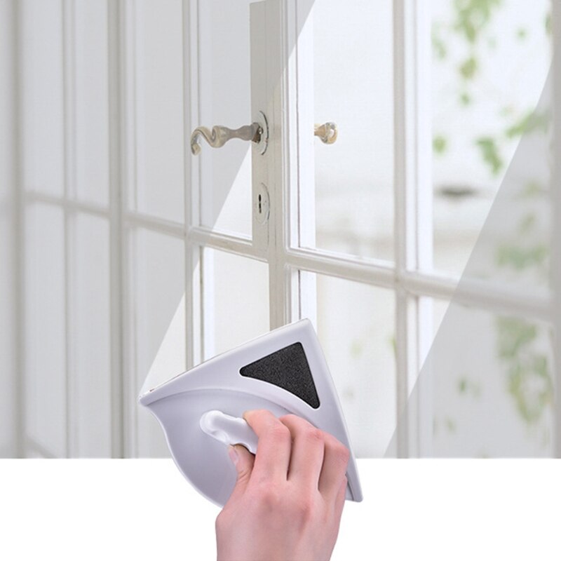 GXMA Magnetic Glass Cleaner Triangular Brush Bow Window Wiper Double Side BrushWashing Tool for High-rise Car Glazed Windows