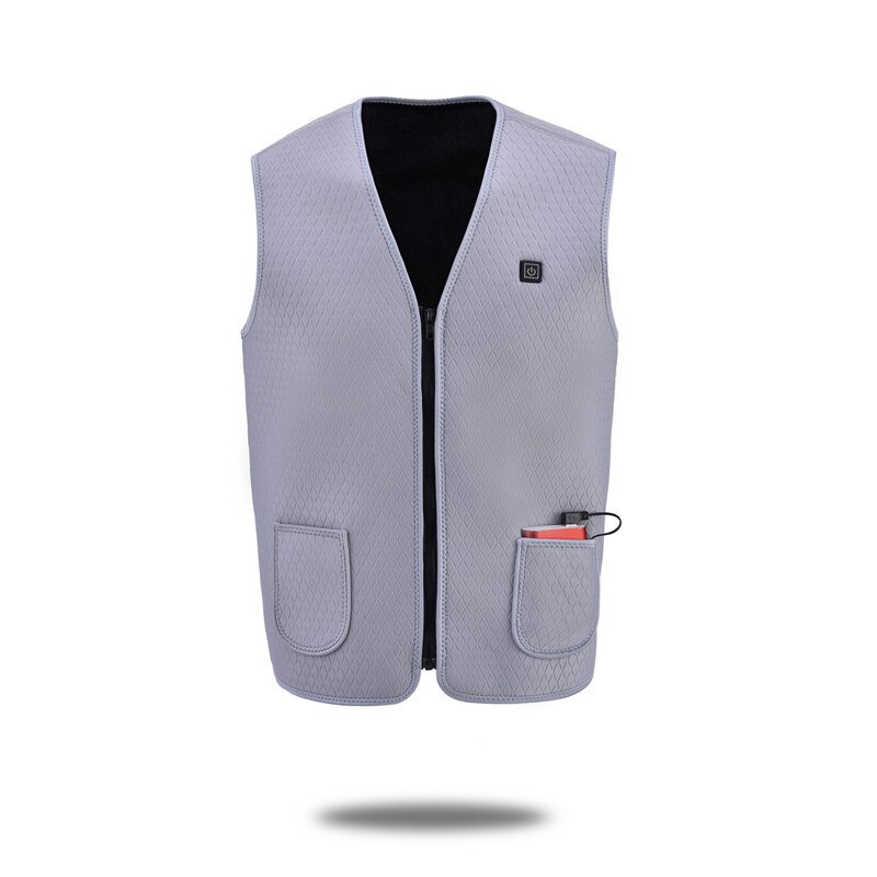 Winter Motorcycle Vest Heated Jacket USB Infrared Electric Winter Heating Men Women Vest Waistcoat Thermal Clothing: 02W / XL