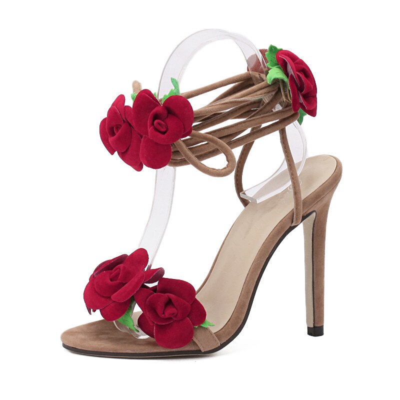 Sandálias femininas, sapatos de salto alto para mulheres, sandálias de flores, salto alto, peep toe, sandálias de salto borracha, para festa de noiva sapatos com calçados