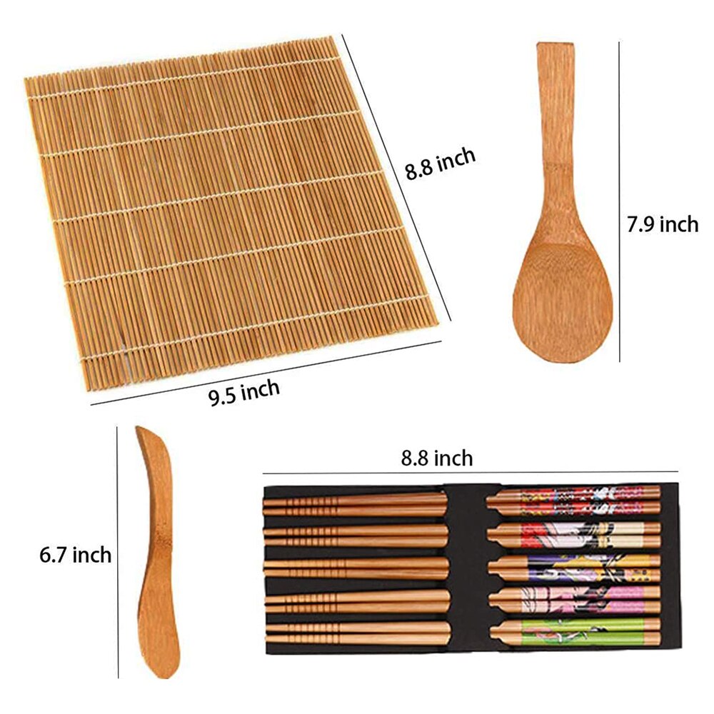 Juego de moldes de arroz para cocina, herramienta de fabricación de Sushi, molde para Sushi, conjunto de utensilios para cocina, rollo de utensilios de cocina, 1 Juego