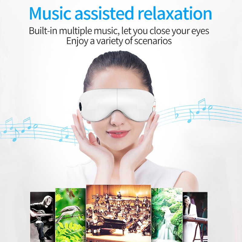 MZ Vibration Eye Massager Electric Bluetooth Eye Care Fatigue Relieve Vibration Compres Massage Glasses Foldable