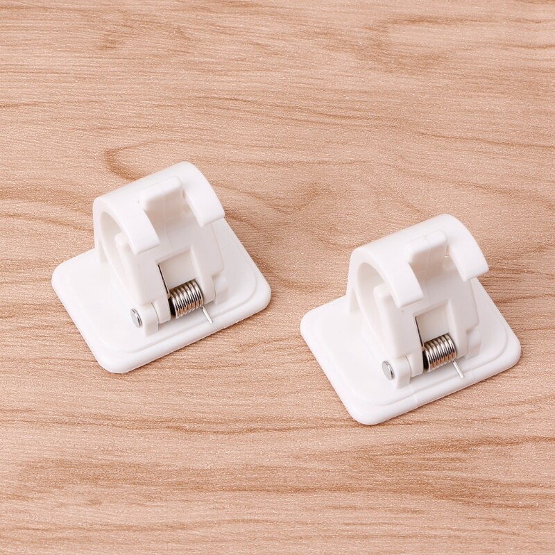 2 Stuks Zelfklevende Gordijn Staven Witte Hanger Lat Gordijn Clips Muur Haken L4MB