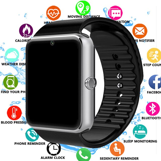 De Mens 'Horloges GT08 Klok Sync Notifier Ondersteuning Sim Tf Card Bluetooth Connectiviteit Android Telefoon Smartwatch Legering Montre