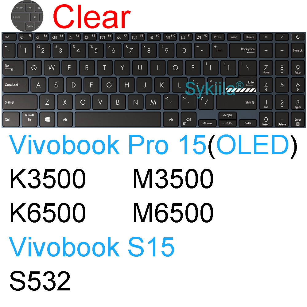 Housse de clavier pour ASUS Vivobook 15 Pro 15X OLED GO S S15 N6506 S5507 S5506 M5506 X1505 M1505 K3504, coque de protection en Silicone: Violet