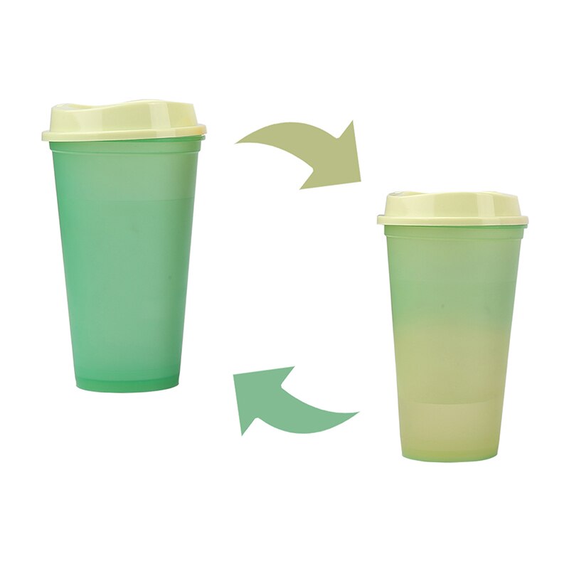 Thermochromic Water Cup, Coffee Cup, Beverage Cup, Anti-falling and Unbreakable Large Capacity 473ml / 16floz: Green to yellow