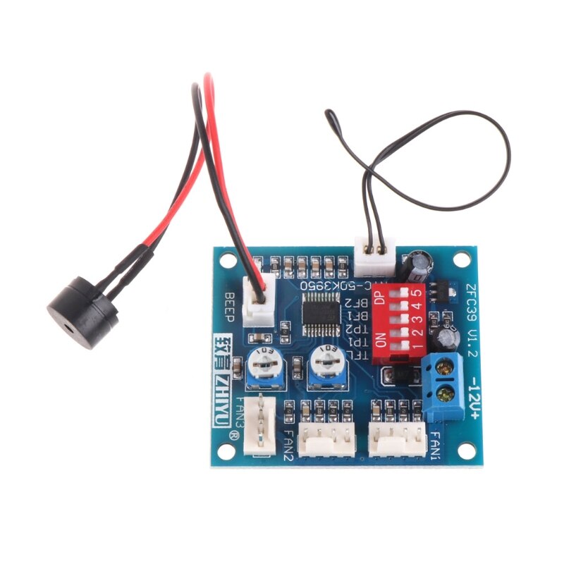 12V Cpu Fan Temperatuurregeling Pwm Speed Controller Module Alarm Buzzer Sensor