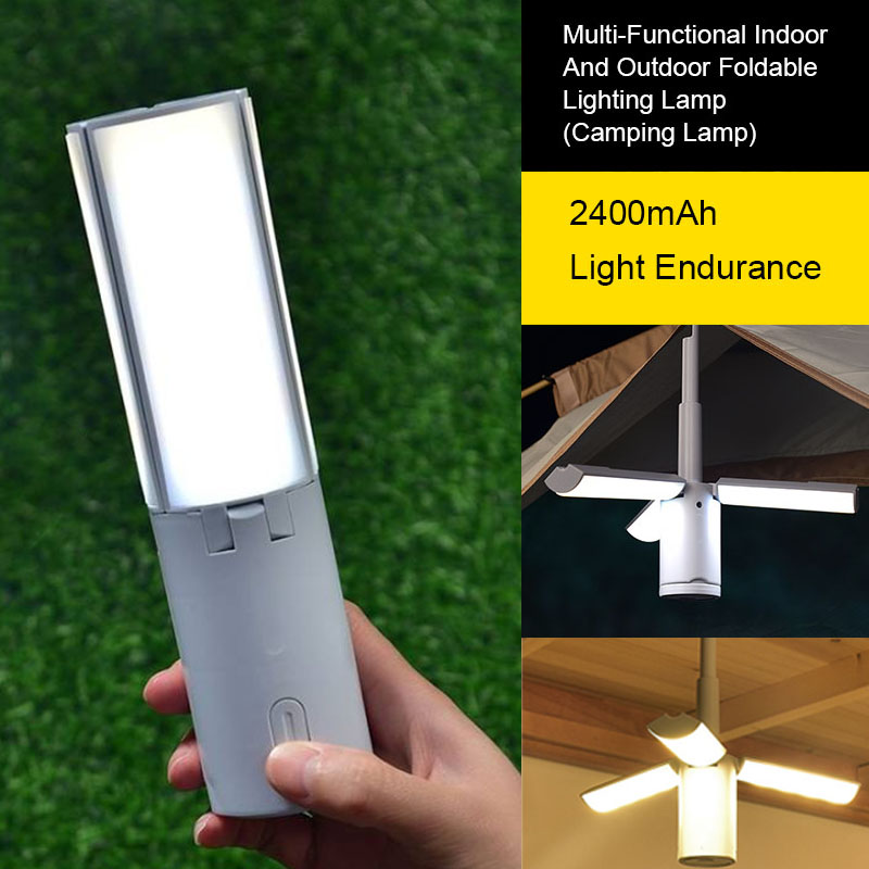 Opvouwbare campinglamp Oplaadbare leeslamp draagbaar Multifunctioneel Outdoor Campingverlichting Hangende tent Noodwandelen Tuin: Blauw