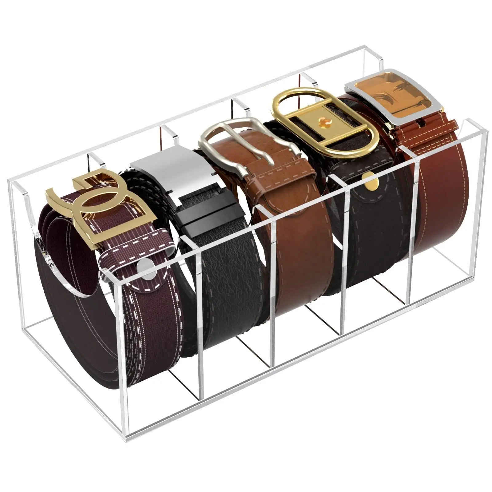 Gürtel Organizer Acryl Gürtel Aufbewahrung Halfter für Höhle Schrank Fächer Vitrine für Krawatte und Fliege: Schwarz