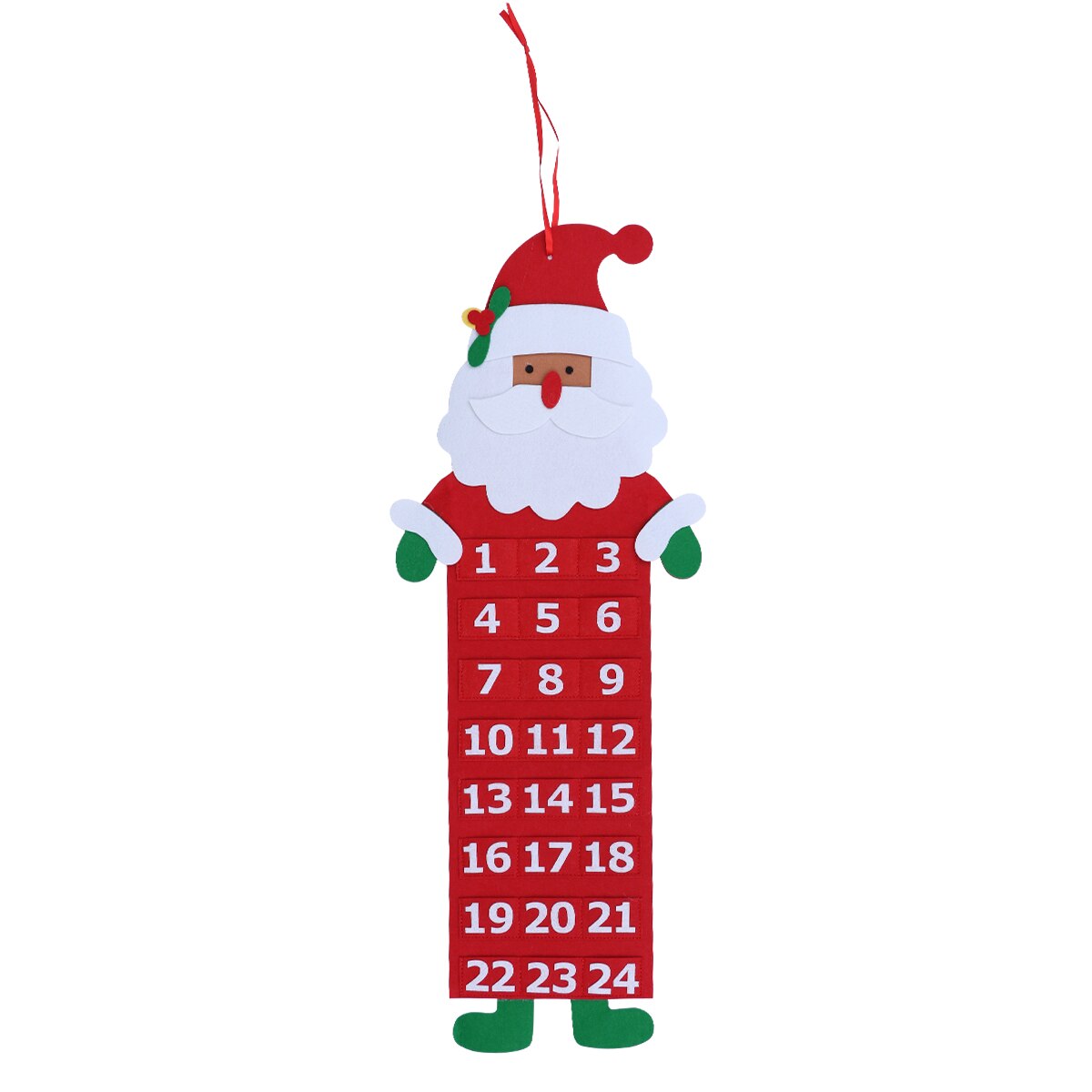 1PC Christmas Countdown Calendar Year Decor Santa Claus Advent Calendar Hanging Ornaments Christmas Decorations For Home: Santa Claus