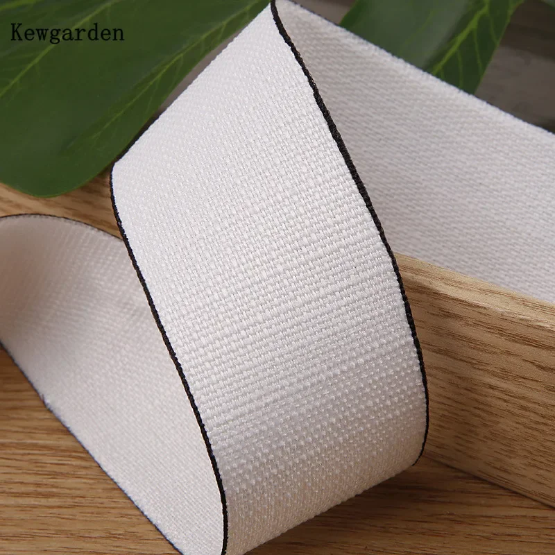 Kewgarden 40mm 1,5 "cinta de lino y algodón DIY lazos para el cabello accesorios de costura cinta hecha a mano manualidades 10 yardas: Blanco