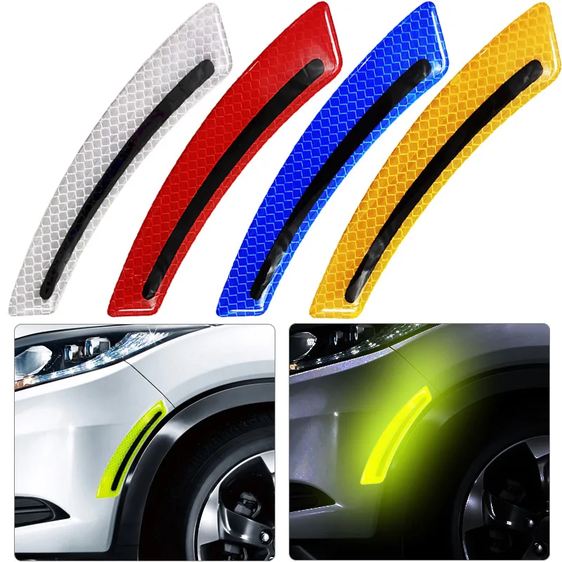Car Wheel Eyebrow Anti-collision Strip Luminous Reflective Car Sticker Anti-collision Scratch Night Driving Safety Guard Sticker